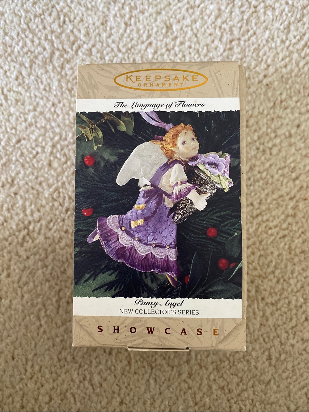 Hallmark Keepsake Language of Flowers Pansy Angel Ornament 1996 #1 New in Box